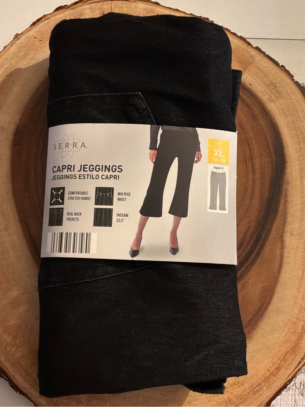 🌙✨🏷️ Women’s Black Pull-On Capri Pants with Front Seams XL - Picture 11 of 15